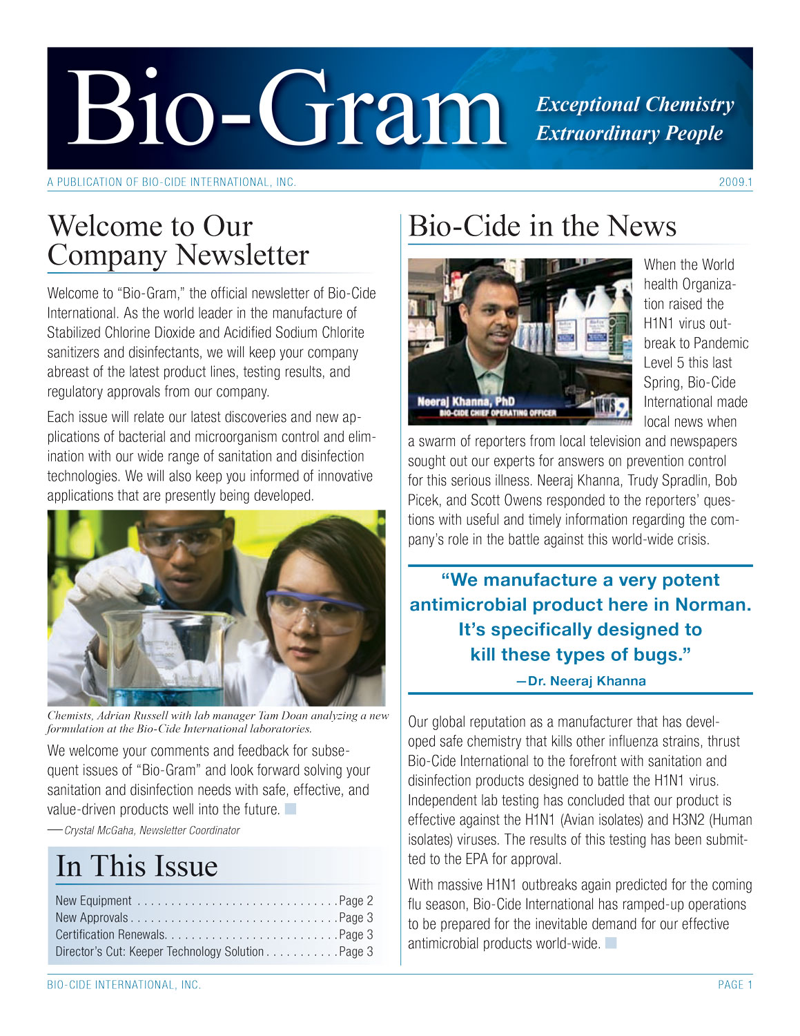 Bio-Cide International newsletter